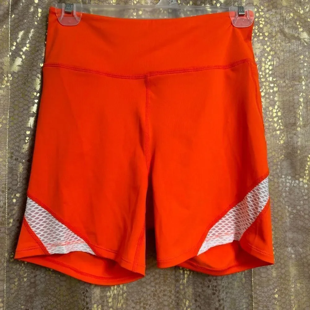 Free People Movement Space Race Orange Bike Shorts Medium NWOT